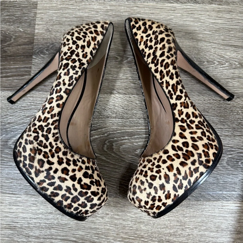 Pour La Victoire Shoes Women sz8 Cheetah Print‎ Fur Vero Cuoio Leather 5